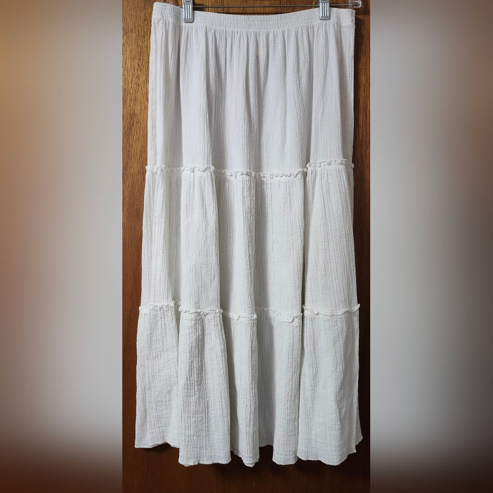 "BLAIR" 100% Cotton Ivory/off-white Gauzesque Skirt